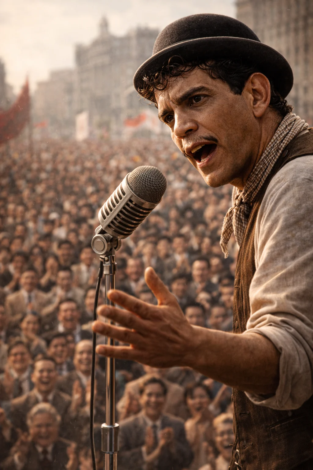 Editorial recreation of Cantinflas and Mexican film history