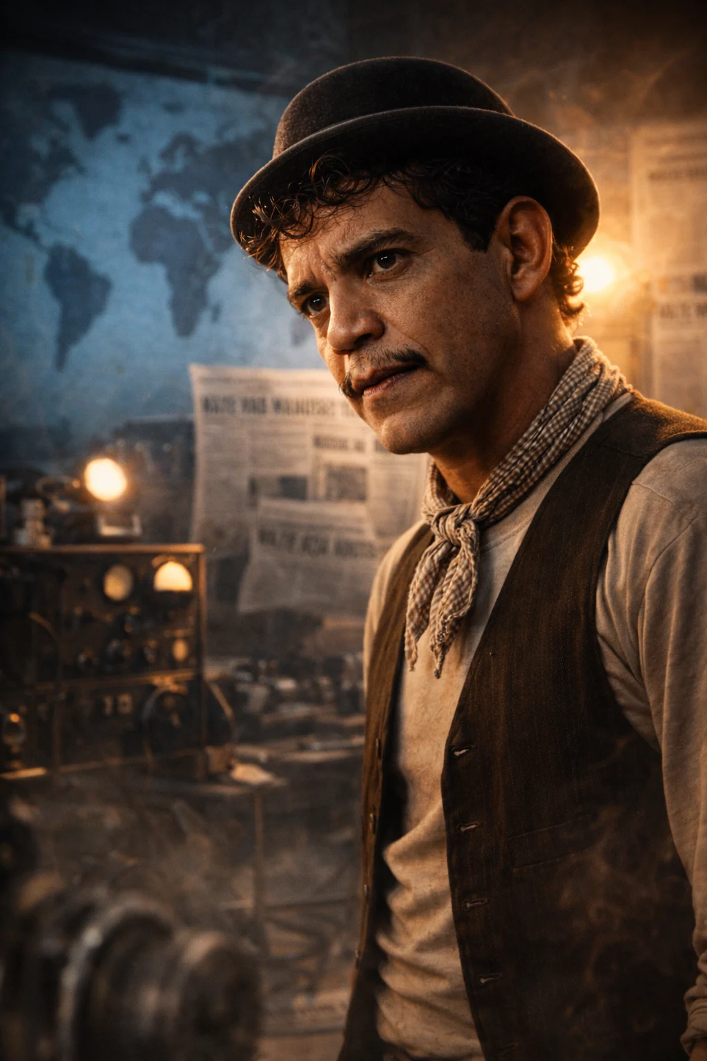 Editorial recreation of Cantinflas and Mexican film history