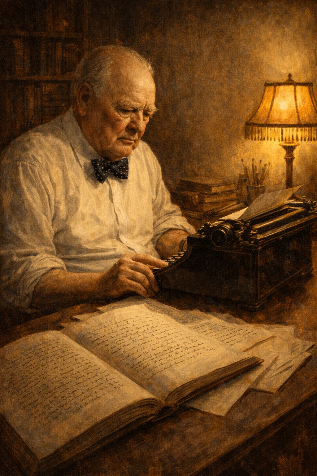 Recreación editorial sobre Winston Churchill y su época