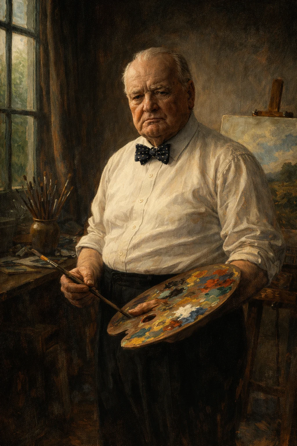 Recreación editorial sobre Winston Churchill y su época