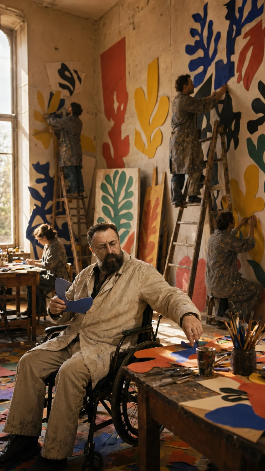 Matisse working with assistants in his final years