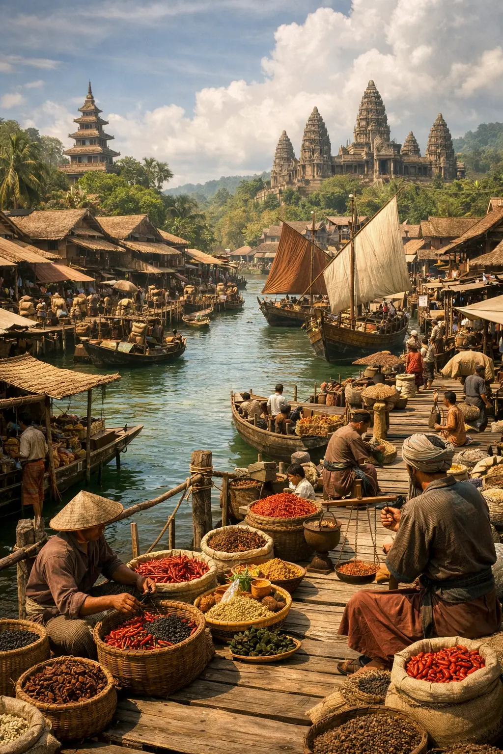 An Indian Ocean port on the routes toward Sumatra and China