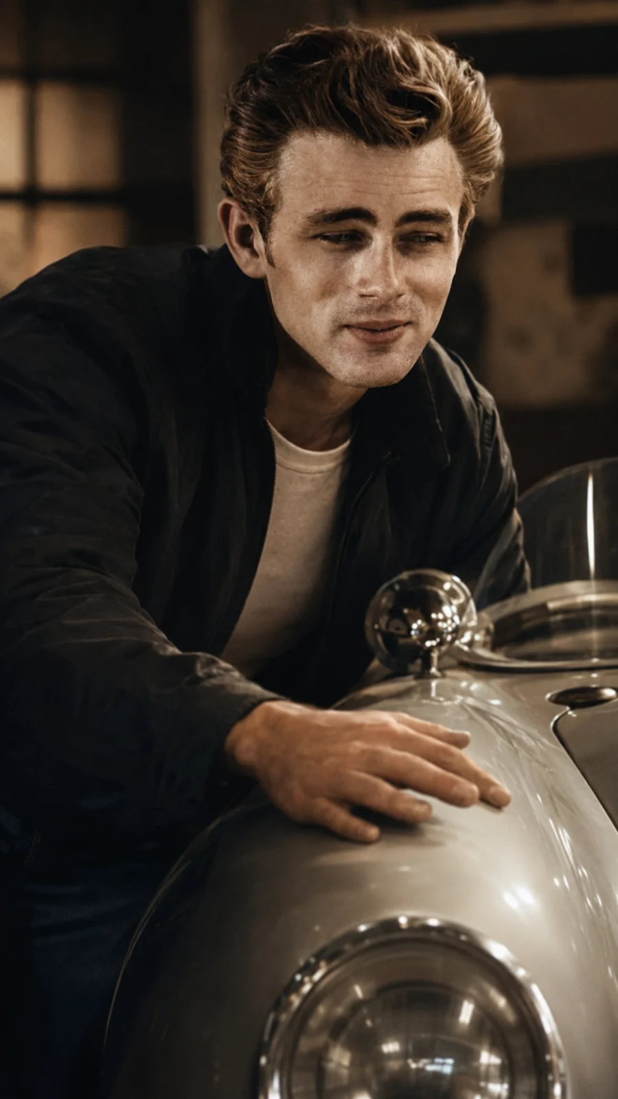 James Dean during a road safety interview