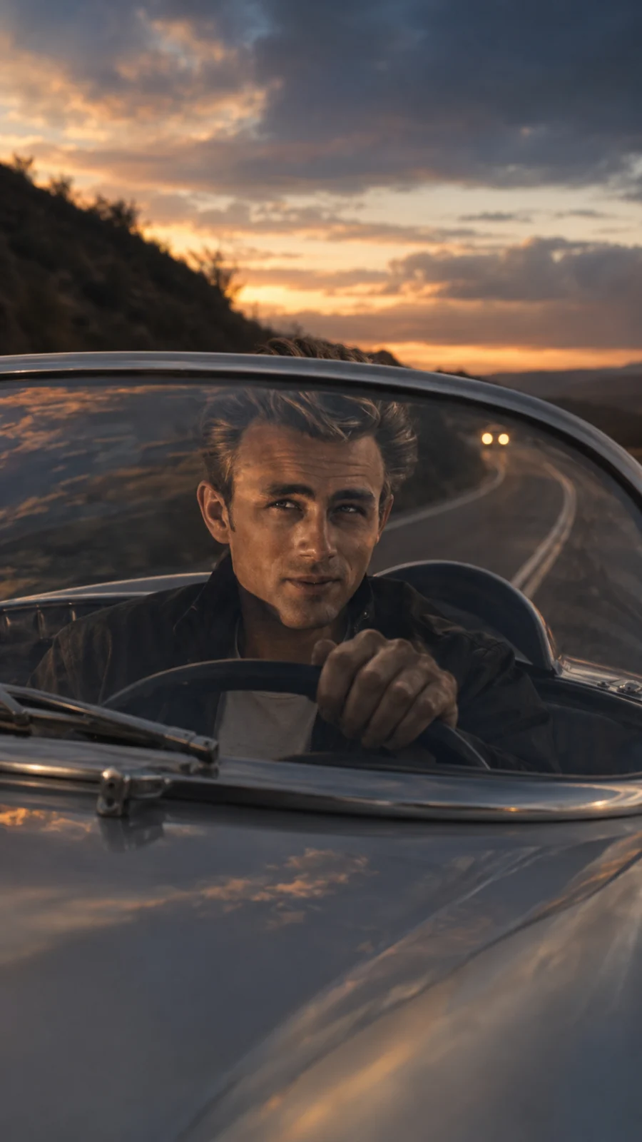 James Dean beginning his final journey through California