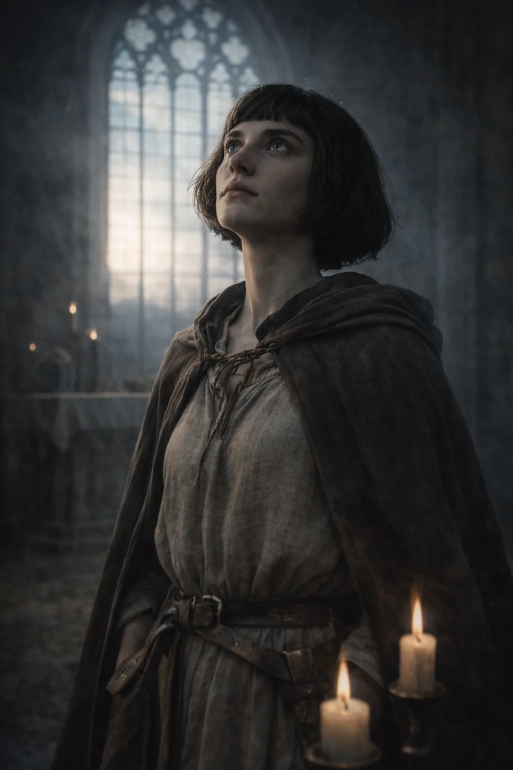 Joan of Arc carrying her banner during the siege of Orléans