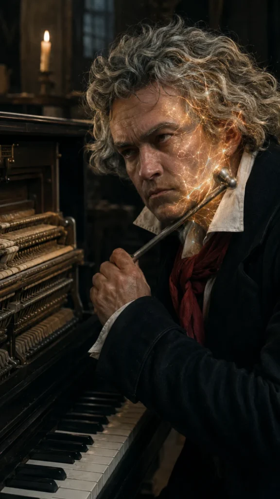 Beethoven junto a cartas y documentos de su compleja vida privada