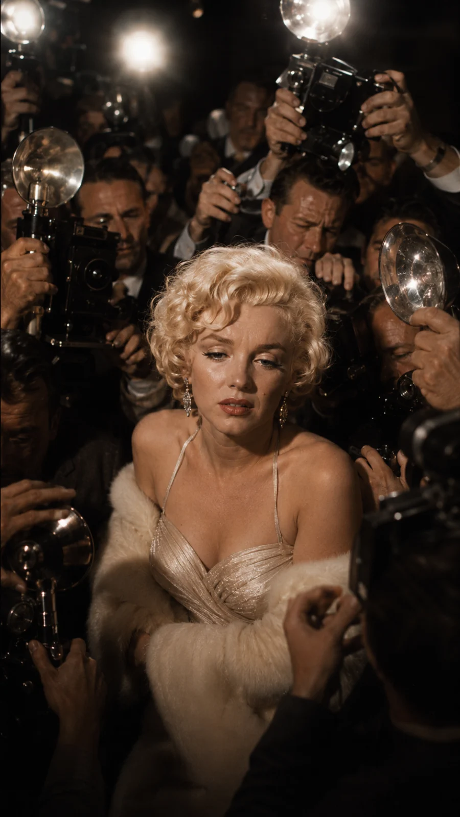 Contemplative portrait of Marilyn Monroe