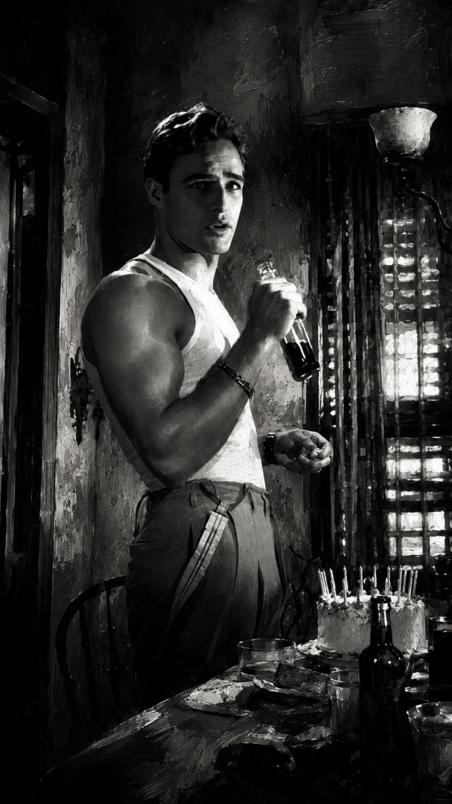 Marlon Brando acting before a film camera