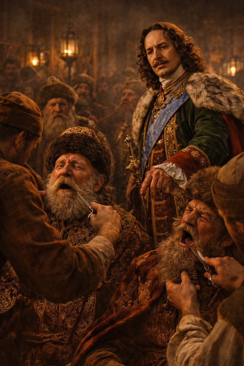 Historical scene from the life and reign of Peter the Great
