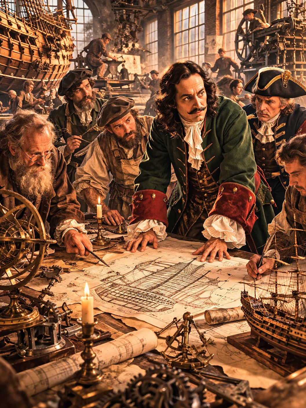 Historical scene from the life and reign of Peter the Great