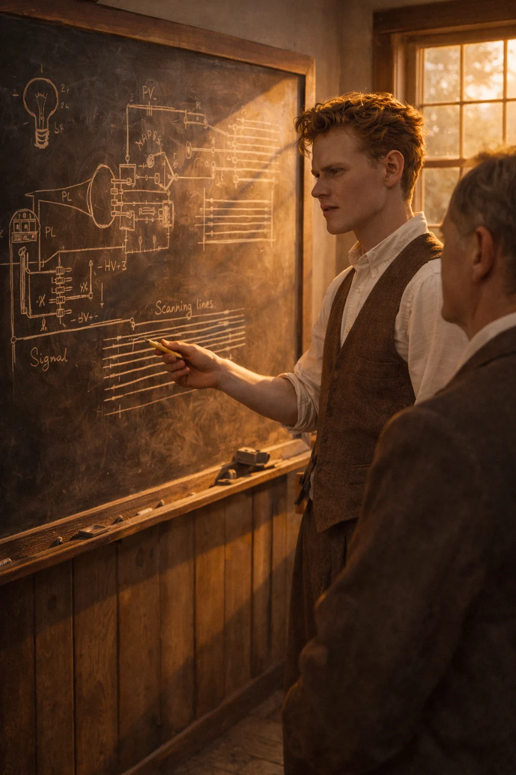 Philo Farnsworth trabajando en su laboratorio