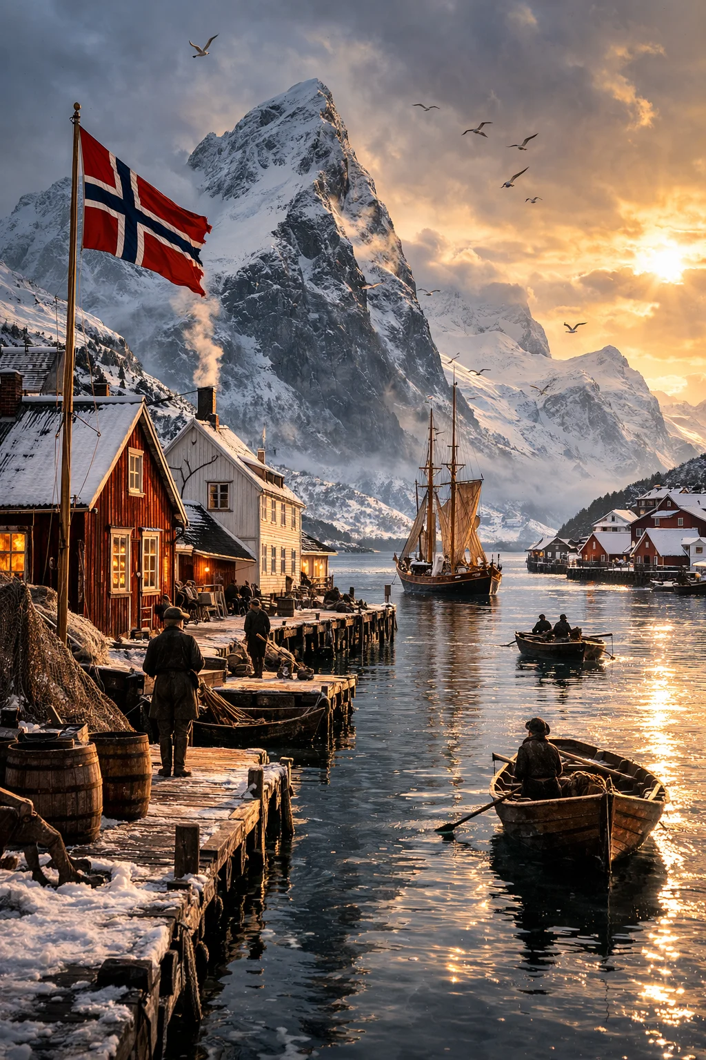 Roald Amundsen looking across the polar horizon
