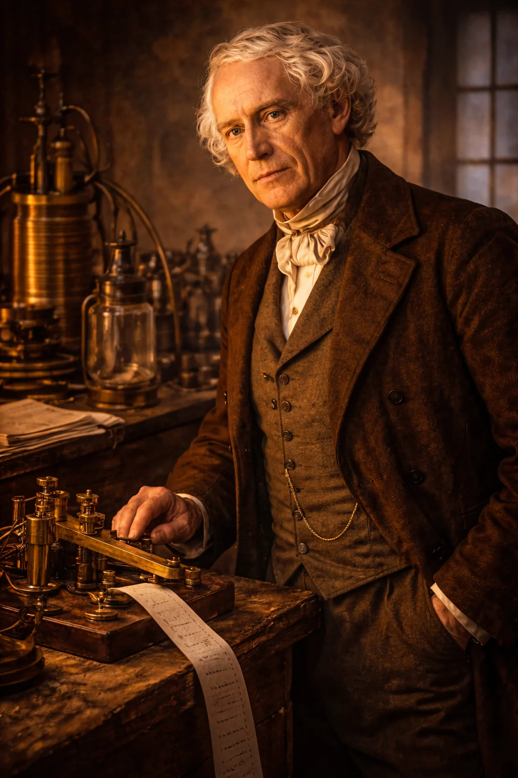 Samuel Morse recibiendo una noticia por carta