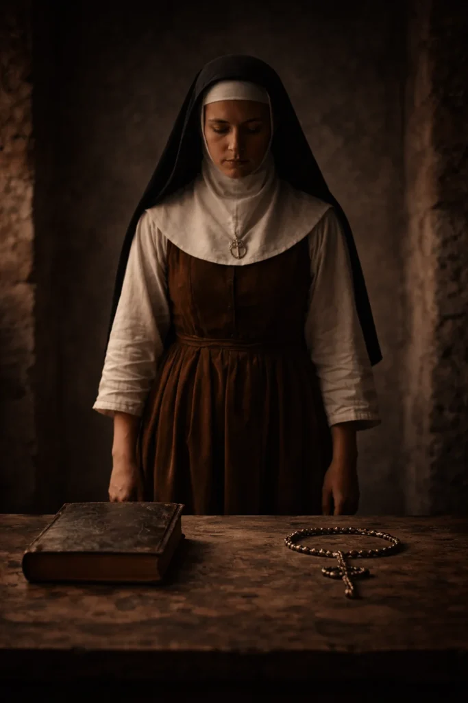 Sor Juana estudiando en su celda del convento de San Jerónimo