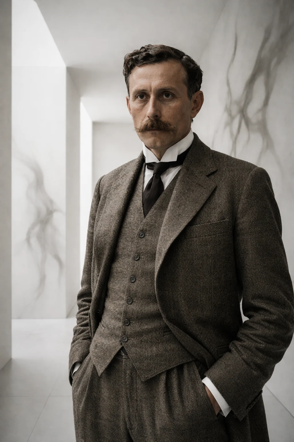 Adolf Loos — reconstrucción visual generada con IA; no es un documento histórico.