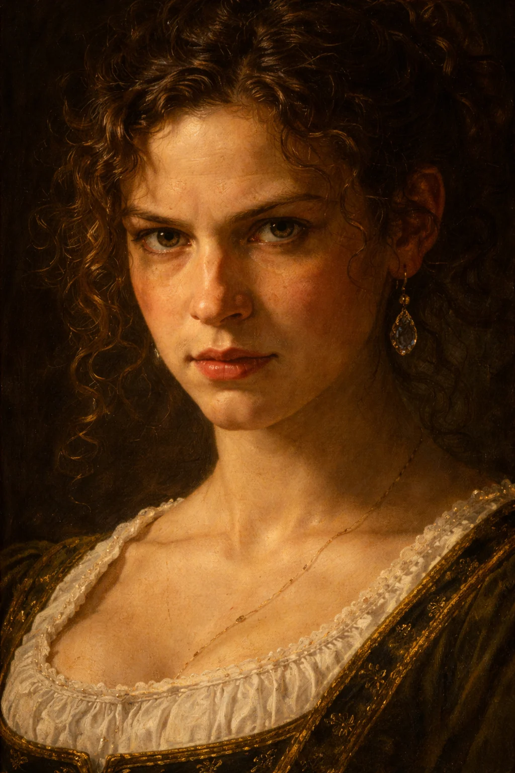 Artemisia Gentileschi — Reconstrucción visual generada con IA; no es un documento histórico.