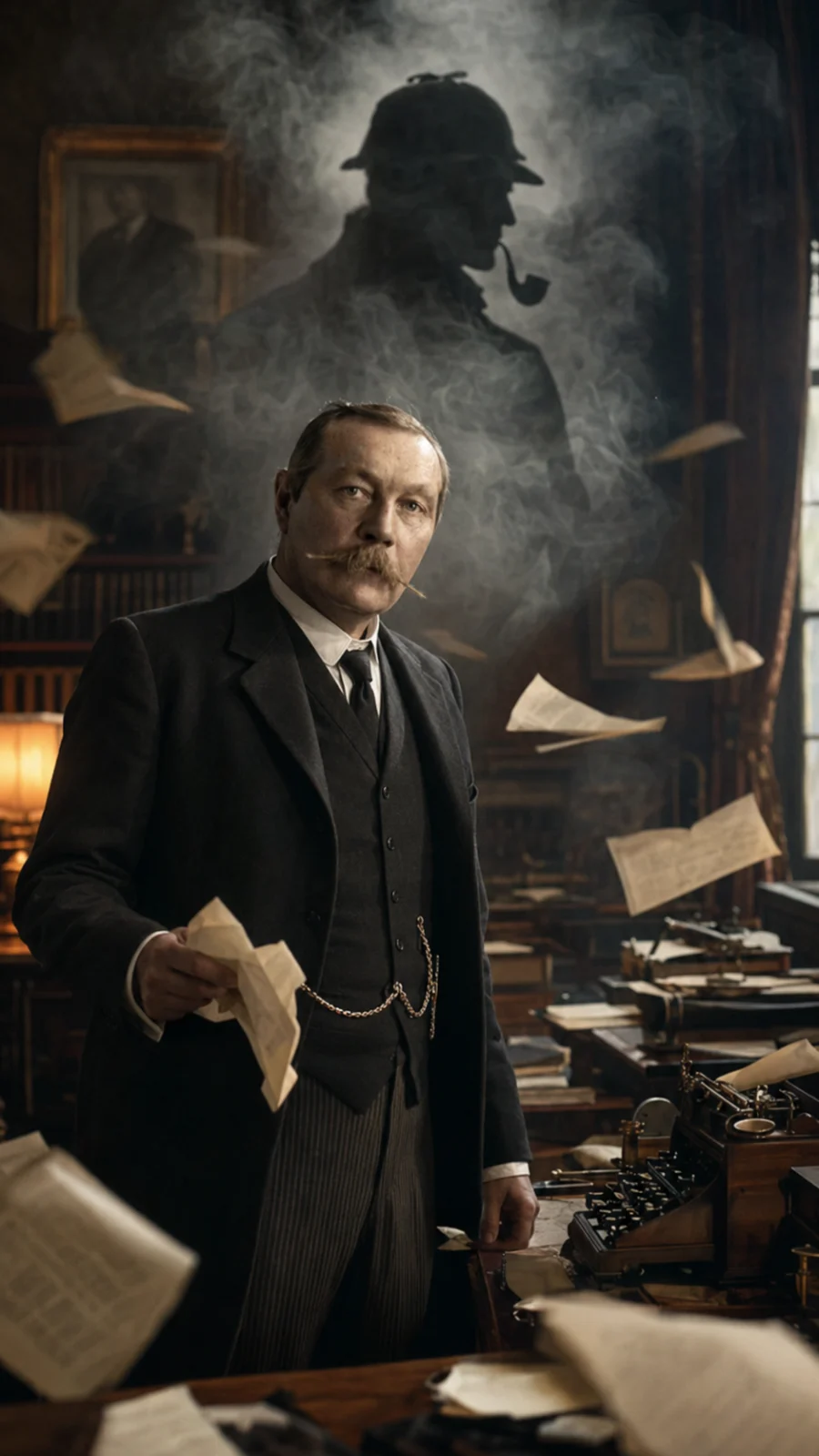 Arthur Conan Doyle — reconstrucción visual generada con IA