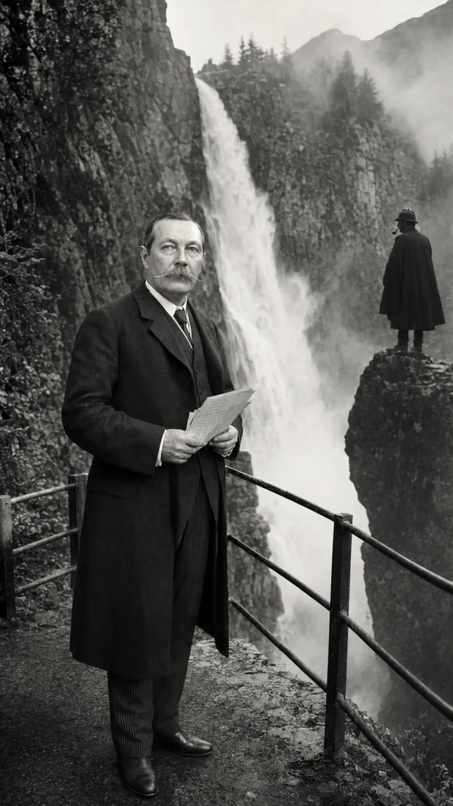 Arthur Conan Doyle — Reconstrucción visual generada con IA; no es un documento histórico.