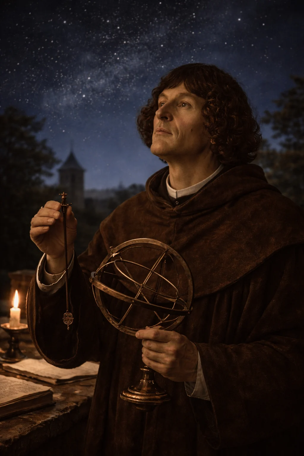 Nicolaus Copernicus — AI-generated visual reconstruction; not a historical document.