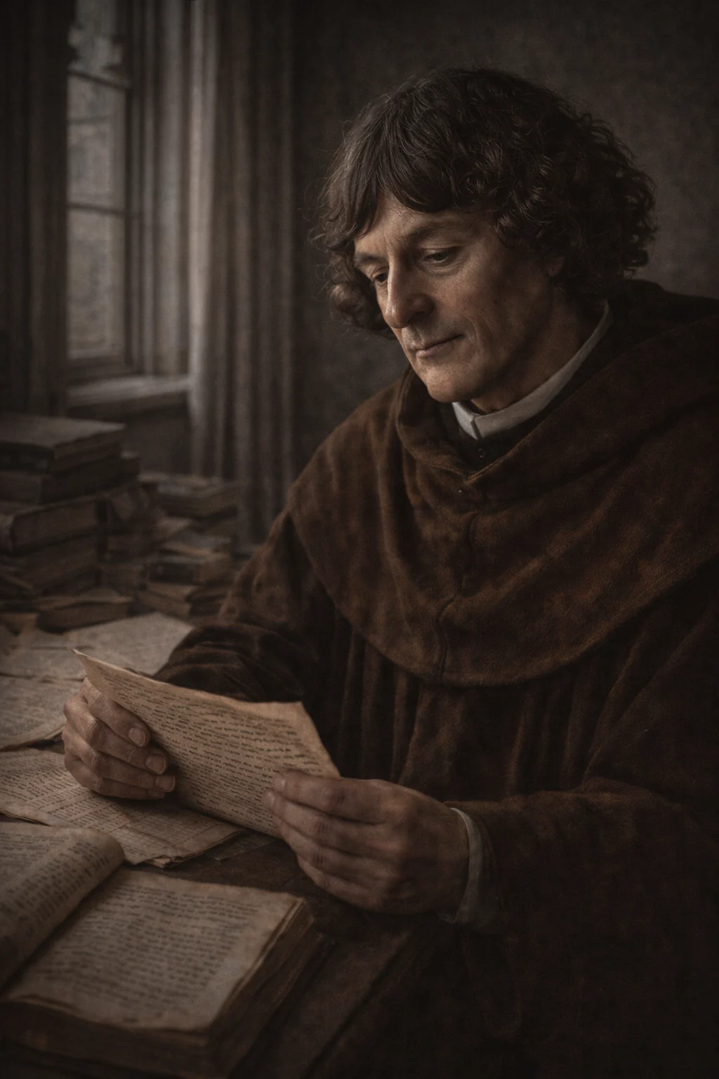 Nicolaus Copernicus — AI-generated visual reconstruction; not a historical document.