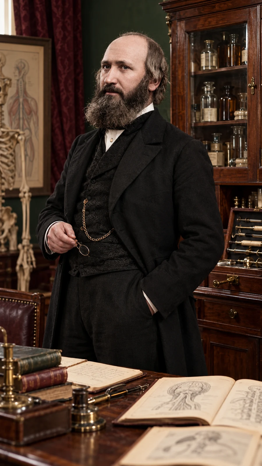 Portrait of Wood in his consulting room — IA
