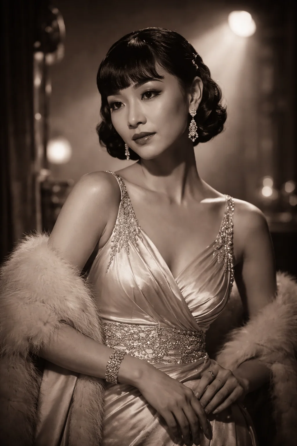 Anna May Wong. AI-generated illustration; artistic reconstruction, not a historical document.