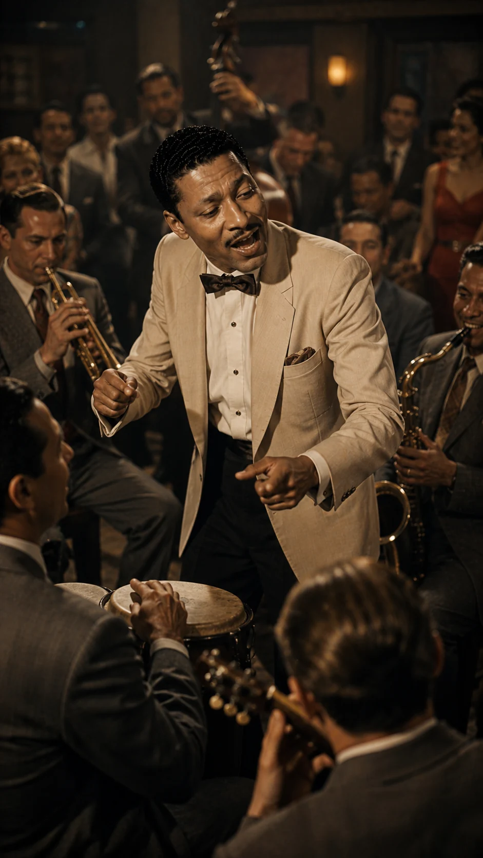 Benny Moré dirigiendo una banda