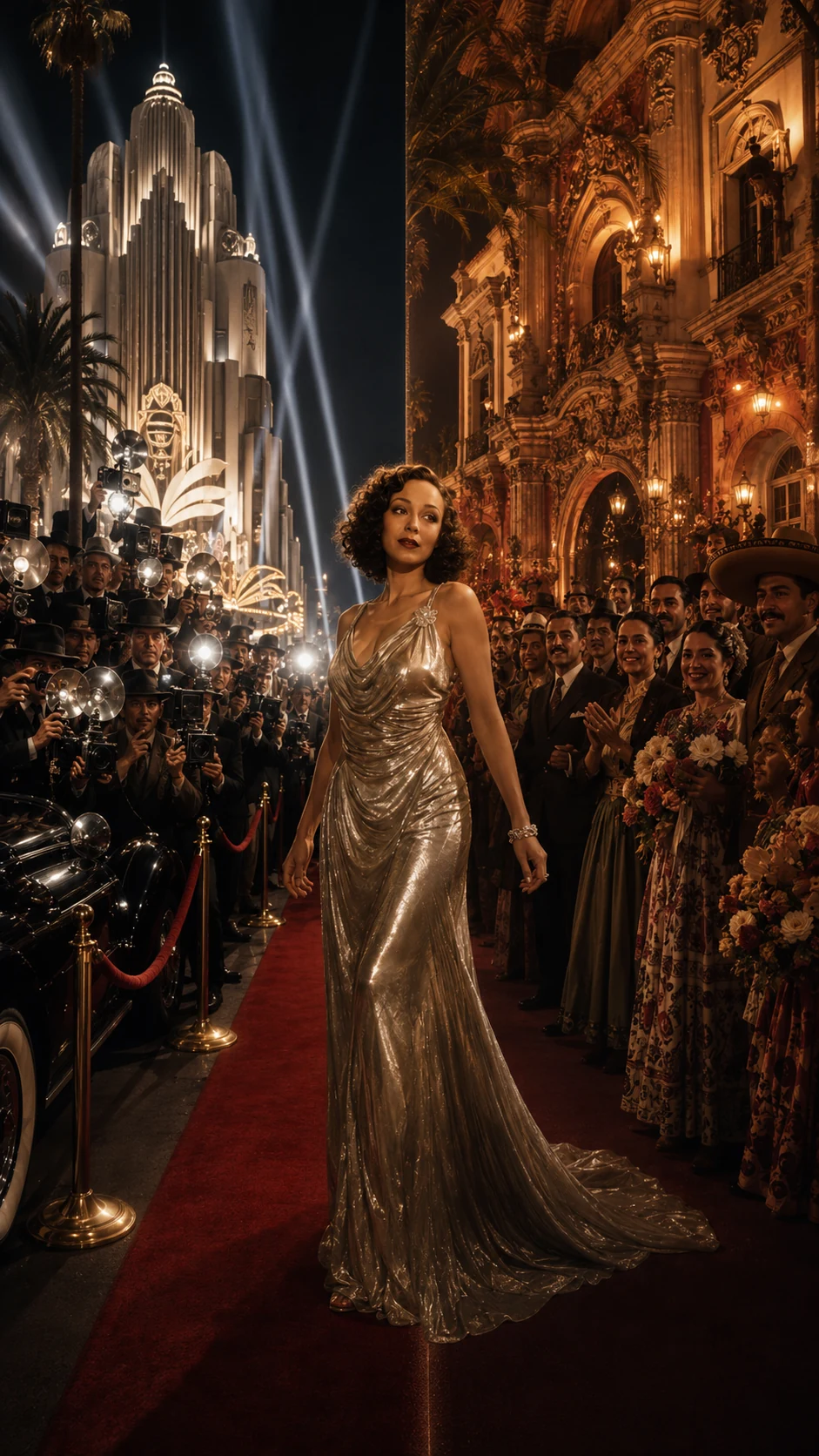 Symbolic recreation of Dolores del Río at a festival — AI