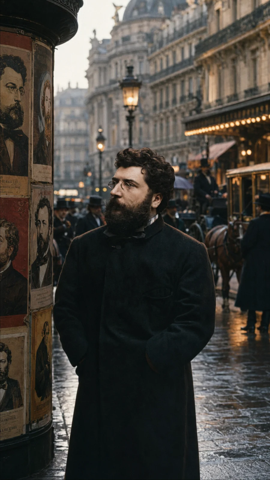 Bizet on a Paris street — IA