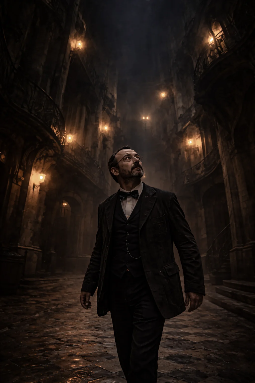 Artistic recreation of Gérard de Nerval and his literary world