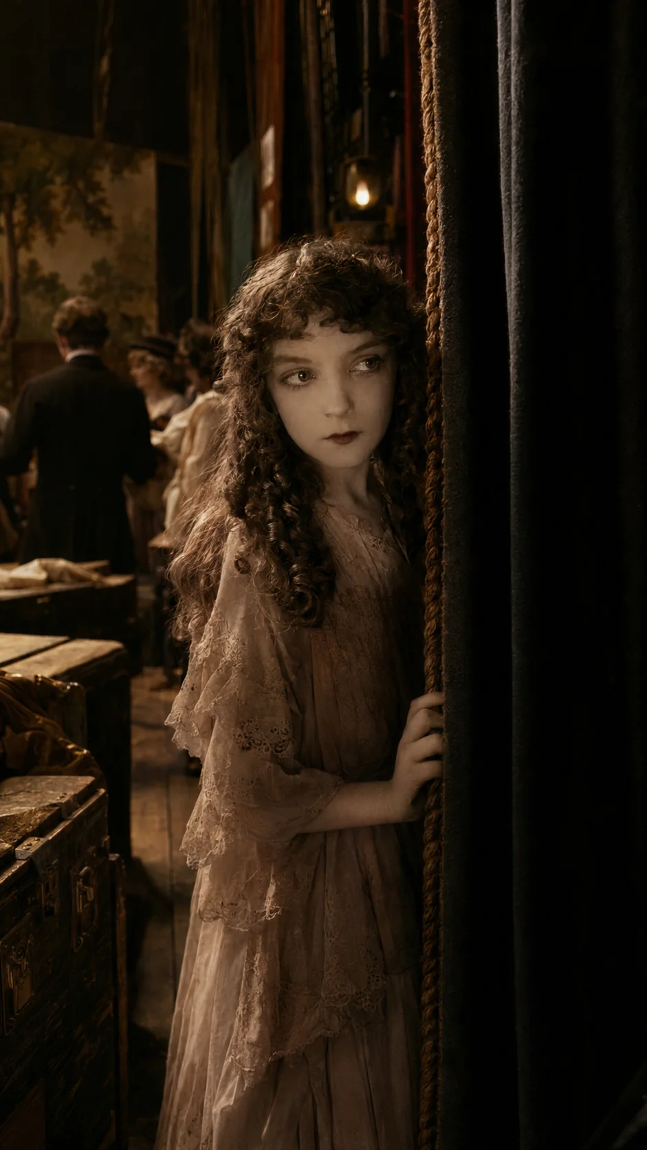 Lillian Gish: Ilustración generada con IA; representación artística, no documento histórico.