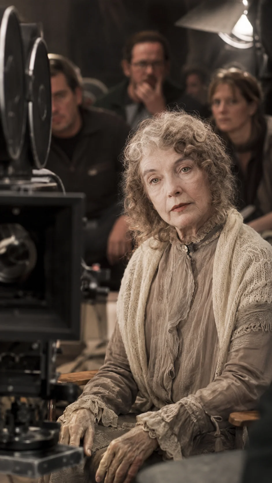 Lillian Gish: Ilustración generada con IA; representación artística, no documento histórico.