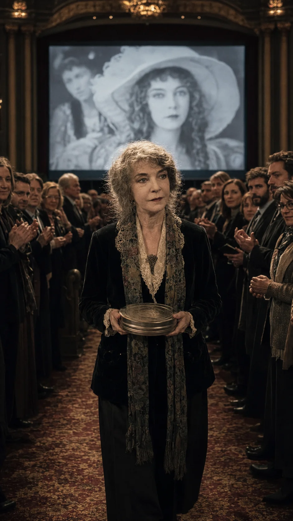Lillian Gish: Ilustración generada con IA; representación artística, no documento histórico.