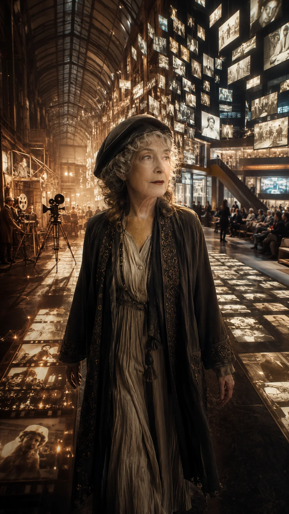Lillian Gish: Ilustración generada con IA; representación artística, no documento histórico.