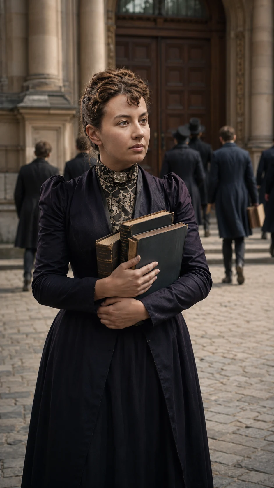 Kovalevskaya outside an academic institution — AI